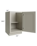 Kingston Pearl Grey Shaker 21" Full Height Door Base Cabinet