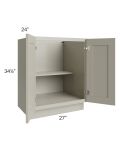 Kingston Pearl Grey Shaker 27" Full Height Door Base Cabinet
