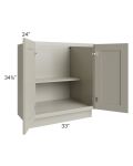 Kingston Pearl Grey Shaker 33" Full Height Door Base Cabinet