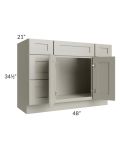 Kingston Pearl Grey Shaker 48" Vanity Cabinet with 6 Drawers