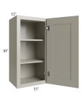 Kingston Pearl Grey Shaker 15x30 Wall Cabinet