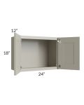 Kingston Pearl Grey Shaker 24x18 Wall Cabinet