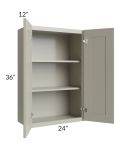 Kingston Pearl Grey Shaker 24x36 Wall Cabinet - Out of stock through March