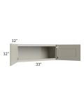 Kingston Pearl Grey Shaker 33x12 Wall Cabinet - Out of stock through April