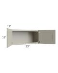 Kingston Pearl Grey Shaker 33x15 Wall Cabinet