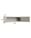 Kingston Pearl Grey Shaker 36x12 Wall Cabinet