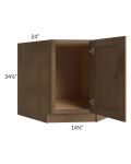 Midtown Mocha Shaker 36" Full Height Door Diagonal Corner Sink Base