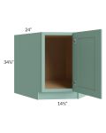 Midtown Mint Green Shaker 36" Full Height Door Diagonal Corner Sink Base