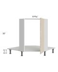Milan Natural 36" Full Height Door Diagonal Corner Sink Front