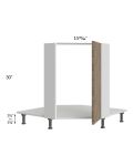 Milan Pecan 36" Full Height Door Diagonal Corner Sink Front