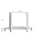Milan White Matte 42" Full Height Door Diagonal Corner Sink Front