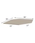 Tuscan Oyster 36" Diagonal Corner Sink Front Floor