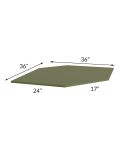 Midtown Hunter Green Shaker 36" Diagonal Corner Sink Front Floor