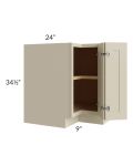 Stratton Khaki Shaker 33" Easy Reach Corner Base Cabinet - Out of stock through mid April