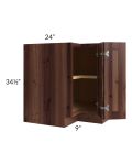 Farmhouse Walnut Shaker 33" Easy Reach Corner Base Cabinet