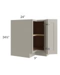 Stratton Light Grey Shaker 33" Easy Reach Corner Base Cabinet