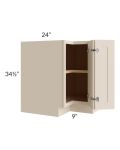 Midtown Cream Shaker 33" Easy Reach Corner Cabinet