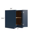 Midtown Blue Shaker 33" Easy Reach Corner Cabinet
