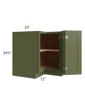 Midtown Hunter Green Shaker 36" Easy Reach Corner Cabinet