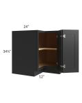 Midtown Black Shaker 36" Easy Reach Corner Cabinet