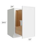Metro White 15" Full Height Door Base Cabinet with Single Trashcan Pullout