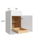 Metro White 18" Base Cabinet with 1 Rollout Tray