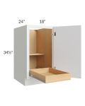 Metro White 18" Full Height Door Base Cabinet with 1 Rollout Tray