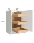 Metro White 18" Full Height Door Base Cabinet with 3 Rollout Trays