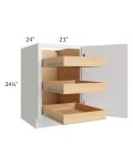 Metro White 21" Full Height Door Base Cabinet with 3 Rollout Trays