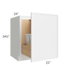Metro White 21" Full Height Door Base Cabinet with Double Trashcan Pullout