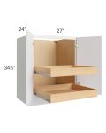 Metro White 27" Full Height Base Cabinet with 2 Rollout Trays