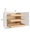 Metro White 36" Full Height Base Cabinet with 3 Rollout Trays