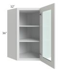 Metro White 24x36 Wall Diagonal Corner Cabinet (Prepped for Glass Doors) 