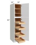 Metro White 18x84x24 Wall Pantry Cabinet with 4 Rollout Trays