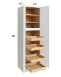 Metro White 24x84x24 Wall Pantry Cabinet with 4 Rollout Trays 