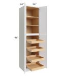 Metro White 24x96x24 Wall Pantry Cabinet with 4 Rollout Trays 