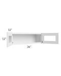 Metro White 36x12 Decorative Wall Cabinet 