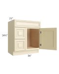 Phoenix Cream Glaze 30x21 Vanity Sink Base Cabinet (Door on Right)