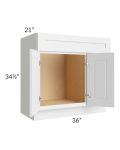 Southport White Shaker 36x21 Vanity Sink Base Cabinet (Doors on Left)