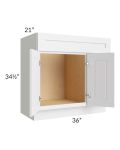 Brighton White Shaker 36x21 Vanity Sink Base Cabinet (Doors on Left)