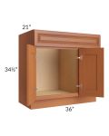 Lexington Cinnamon Glaze 36x21 Vanity Sink Base Cabinet (Doors on Left)