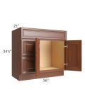 Phoenix Caramel Glaze 36x21 Vanity Sink Base Cabinet (Doors on Right)