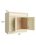 Phoenix Cream Glaze 36x21 Vanity Sink Base Cabinet (Doors on Right)