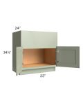 Midtown Pistachio Green Shaker 33" Farm Sink Base Cabinet