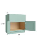 Midtown Mint Green Shaker 33" Farm Sink Base Cabinet