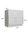 Midtown Painted Grey Shaker 36" Farm Sink Base Cabinet