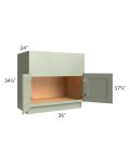 Midtown Pistachio Green Shaker 36" Farm Sink Base Cabinet