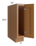 Artisan Walnut Shaker 9" Full Height Door Base Cabinet