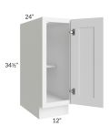 Aspen White Shaker 12" Full Height Door Base Cabinet