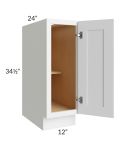Vail White 12" Full Height Door Base Cabinet